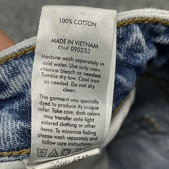 PacSun Womens 28 Mom Jeans Distressed Light Wash Daisy Embroidery - Picture 6 of 9